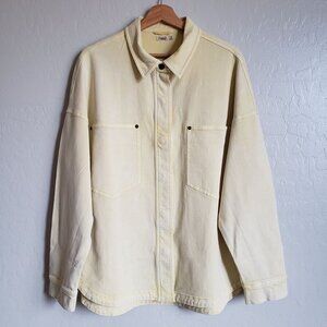 Faherty Sunny Oversized Organic Cotton Blend Shacket Washed Yellow Women's Large